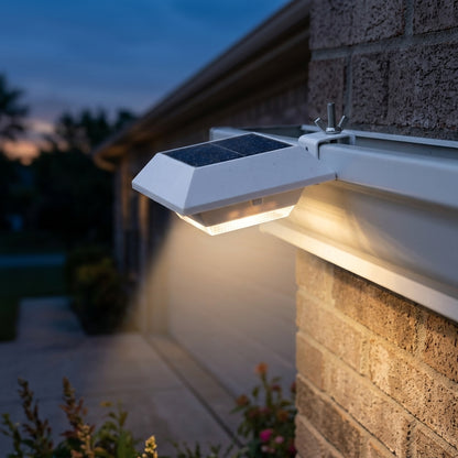 Square Solar Wall Light - Aluminium Alloy and PC Sconce in White or Black with Cool or Warm White LED for Courtyard, Patio and Entryways