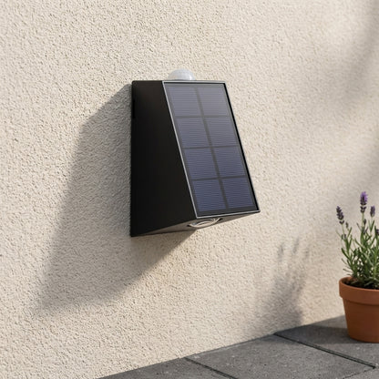 Solar Fence Wall Light - Black Die-cast Aluminum Single-Pack Minimalist Sconce with Warm LED Glow for Courtyard, Patio and Porch Fencing