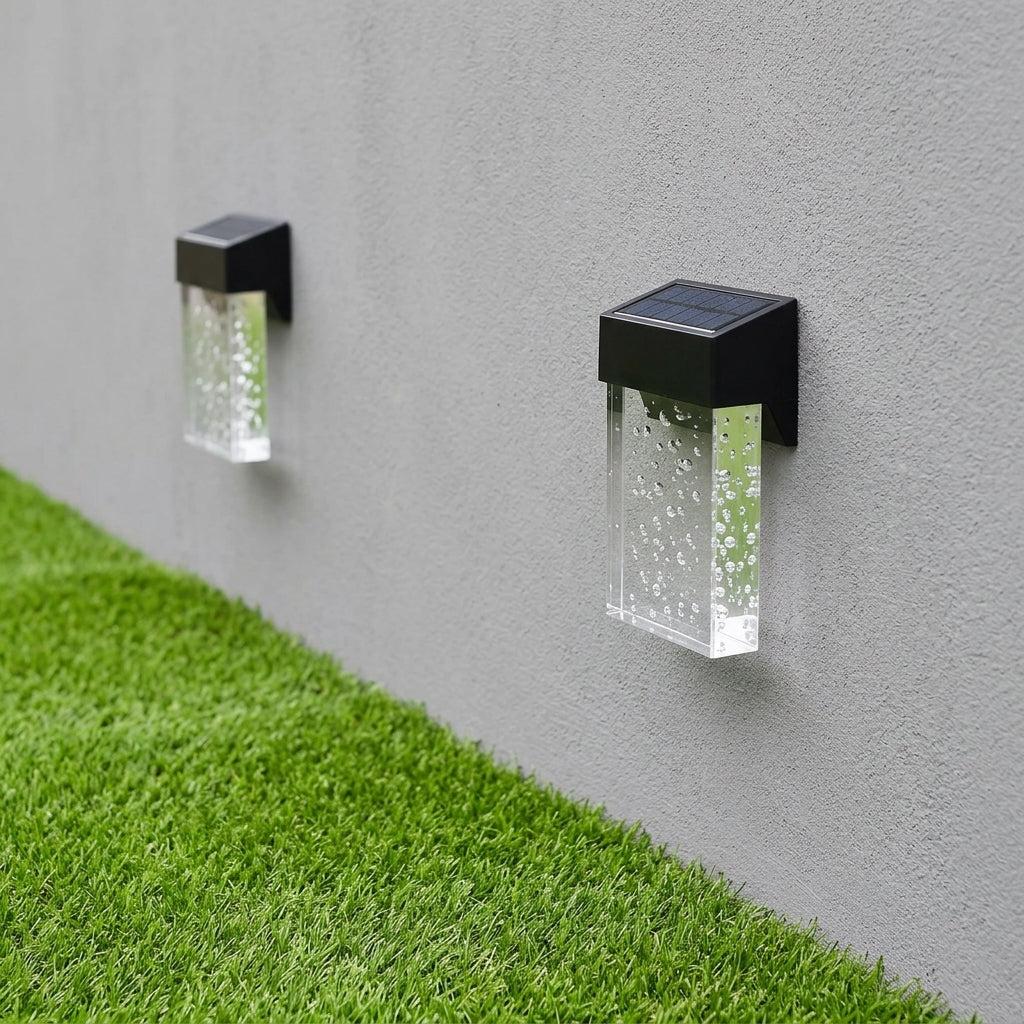 Fence Solar Modern Wall Light - Black ABS and Acrylic Sconces in Rectangle or Semicircle, 6 to 48 Packs, for Courtyard and Patio Fences