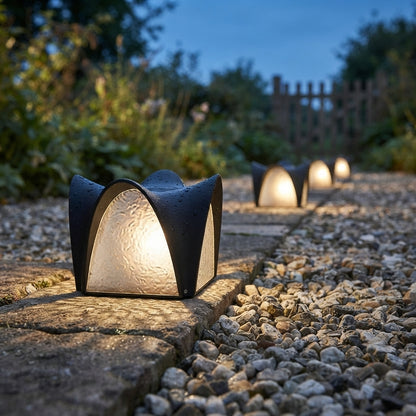 Modern Post Light - Black ABS and Acrylic Round Post Cap in Solar or Hardwired Builds, 7.87 to 15.75 Inch Diameters, Single to 8-Pack