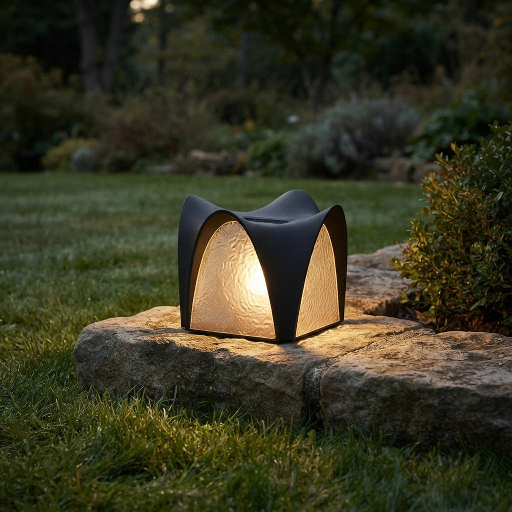 Modern Post Light - Black ABS and Acrylic Round Post Cap in Solar or Hardwired Builds, 7.87 to 15.75 Inch Diameters, Single to 8-Pack