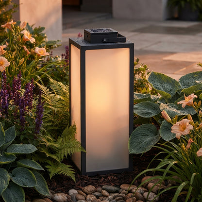 Square Handheld Lantern - Stainless Steel and PC Lawn Lantern in 15.7 or 25.6 Inch Heights with Hardwired, Battery or Solar Power, IP65