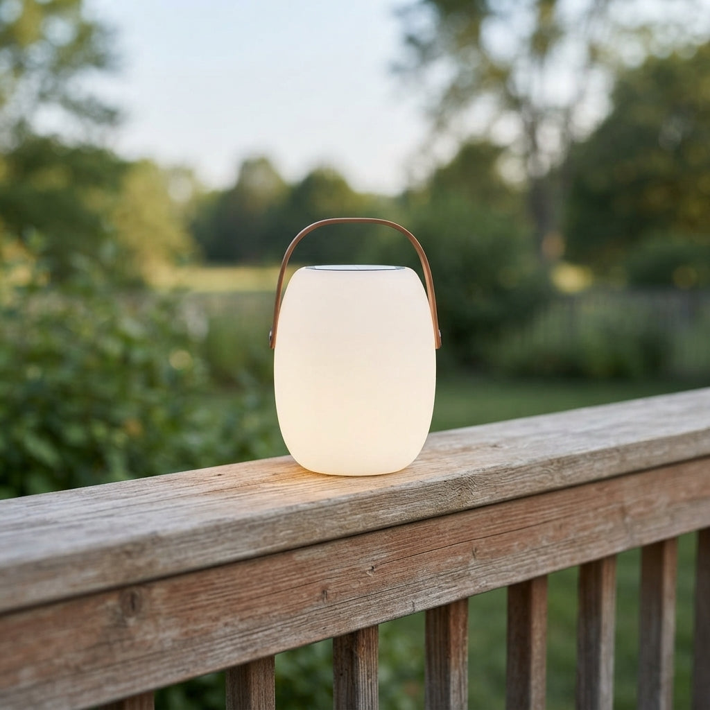 Solar Lantern - Bamboo and Woven PE Hanging Lantern in 7.1 by 10.6 or 8.3 by 12.2 Inch Sizes for Courtyards, Single to 8-Pack Sets