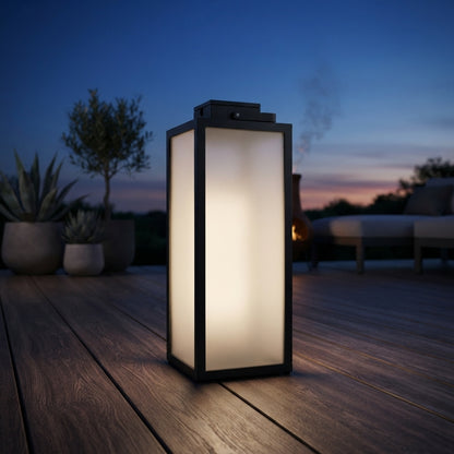 Square Handheld Lantern - Stainless Steel and PC Lawn Lantern in 15.7 or 25.6 Inch Heights with Hardwired, Battery or Solar Power, IP65