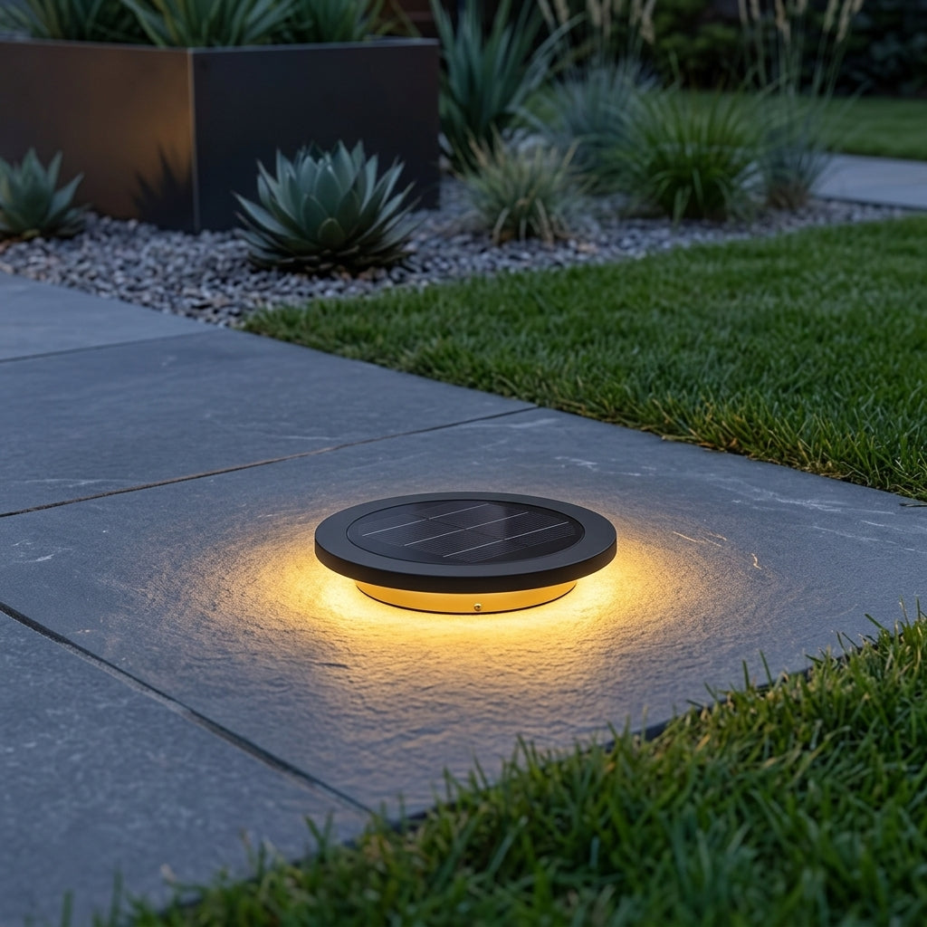 Modern Landscape Light - Gray Die-cast Aluminum and Glass Fixture with Base or Ground Insert Mount, Solar or Hardwired, for Courtyards
