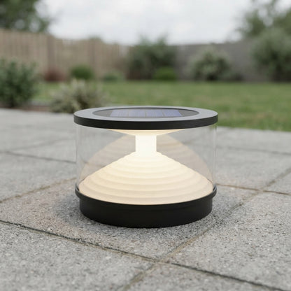Hourglass Post Light - Gray Acrylic and Stainless Steel Pillar Lamp, Solar or Hardwired, in 7.87 to 15.75 Inch Diameter Sizes