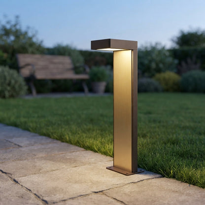 Bollard Landscape Light - Black Aluminum and Glass Pathway Bollard in 11.8, 19.7 and 27.6 Inch Heights, Solar or Hardwired for Gardens