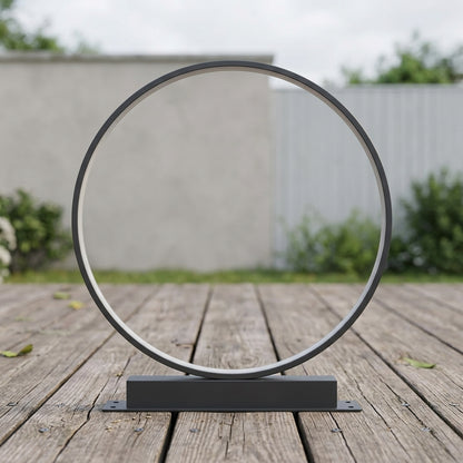 Ring Landscape Light - Black Aluminum and Acrylic Circular Fixture in 15.75, 23.62 or 31.5 Inch Diameters, Solar or Hardwired, for Patios