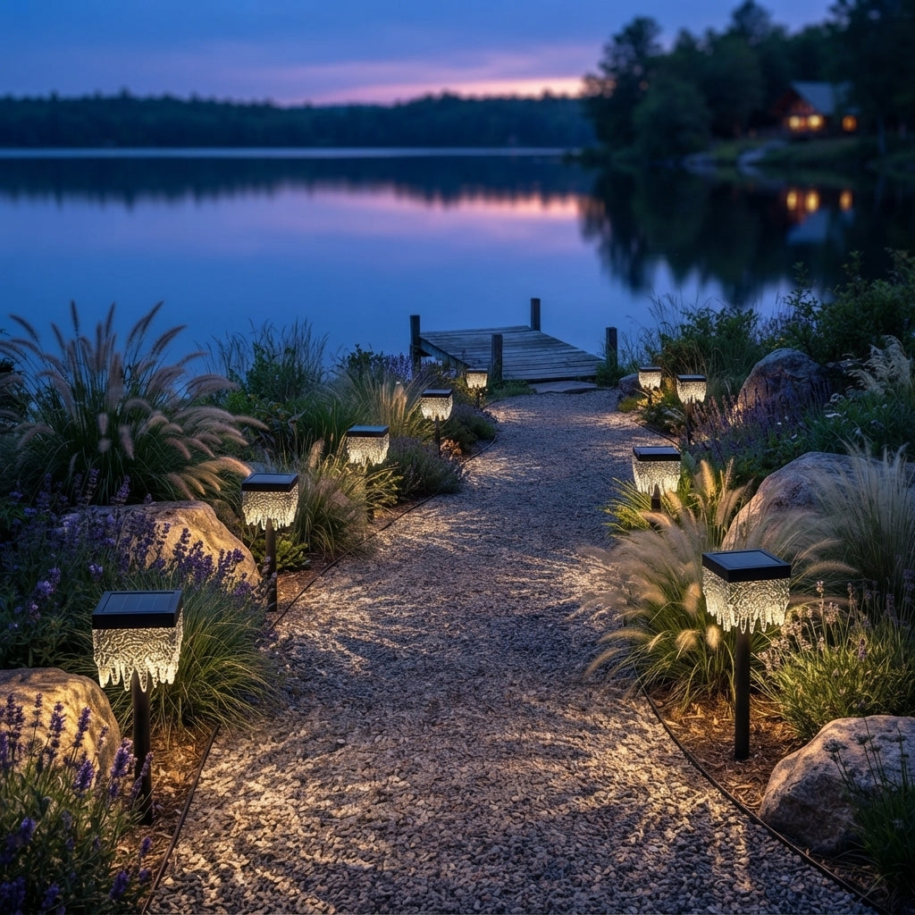 Square Landscape Light - Black Acrylic and Stainless Steel Ground Light for Courtyard and Patio Beds, Sold Single or in 2 to 8-Pack Sets