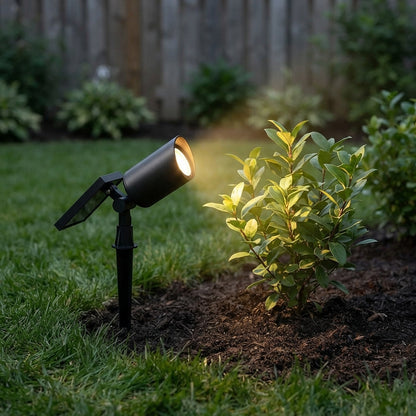 Modern Landscape Light - Flash Gray Aluminum and Glass Tree Uplight with Solar or Hardwired Power for Courtyard Trees and Planting Beds