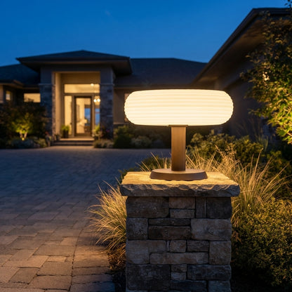 Solar Round Post Light - Black or White Die-Cast Aluminum Dome Cap Lamp with Cool or Warm White LEDs, Sold Single or in 2 to 8-Packs
