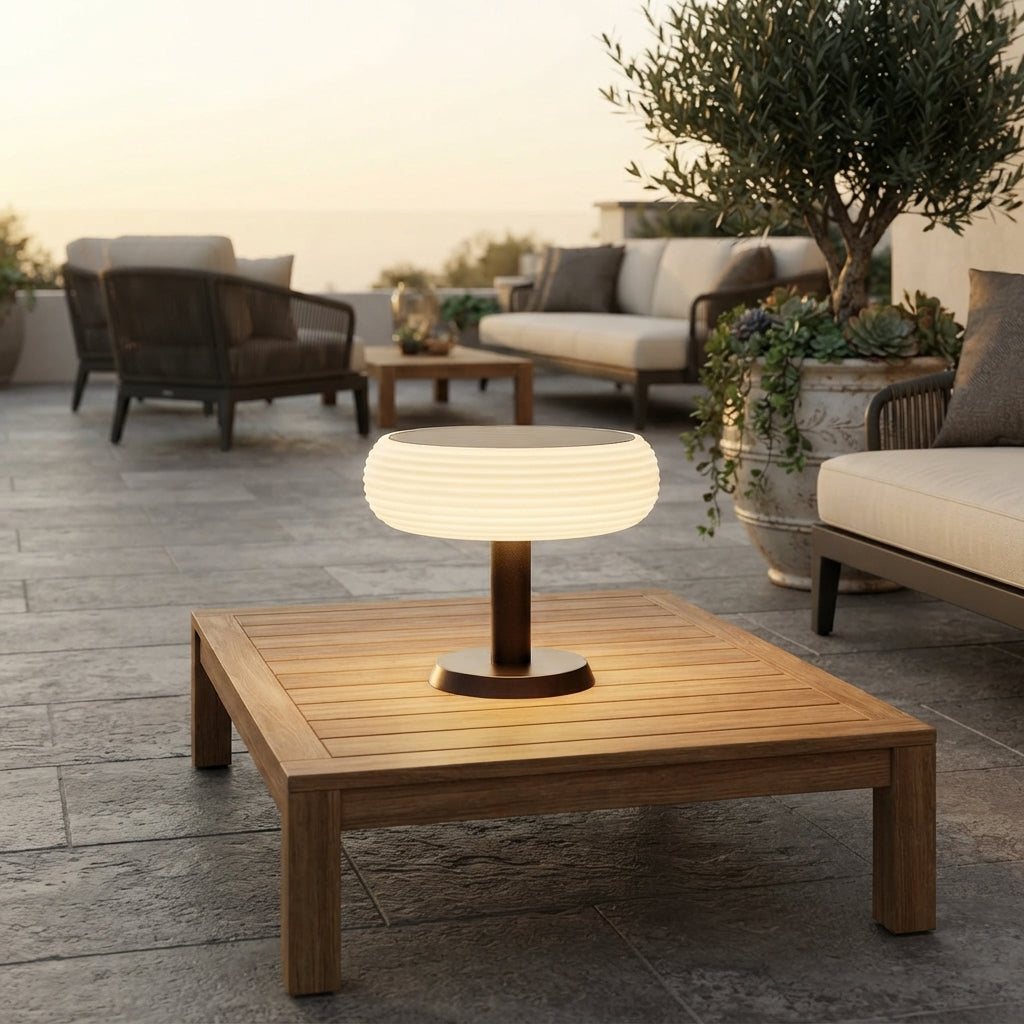 Solar Round Post Light - Black or White Die-Cast Aluminum Dome Cap Lamp with Cool or Warm White LEDs, Sold Single or in 2 to 8-Packs