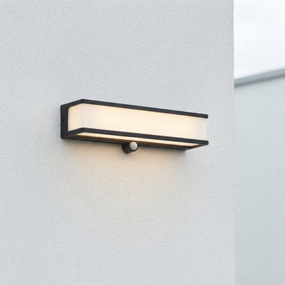 Porch Solar Motion Wall Light - White Die-Cast Aluminum Motion Sensing Sconce in Long Strip, Rectangular or Square Shapes for Patios
