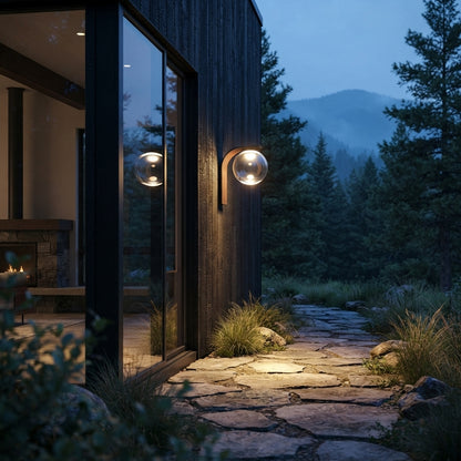 Bubble Wall Light - Black Weather Sealed Bubble Sconce with Solar or Hardwired Power for Porch, Patio and Courtyard, Single to 8-Pack