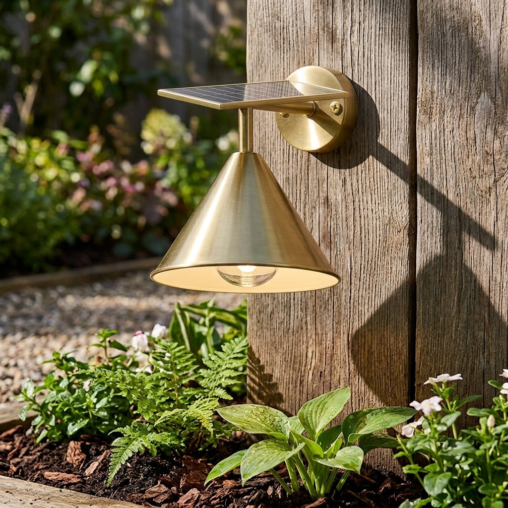 Solar Modern Wall Sconce - Minimalist Acrylic and Metal Light in Gray Black or Gold, 9.84 to 17.8 Inch Diameters, for Courtyard and Patio