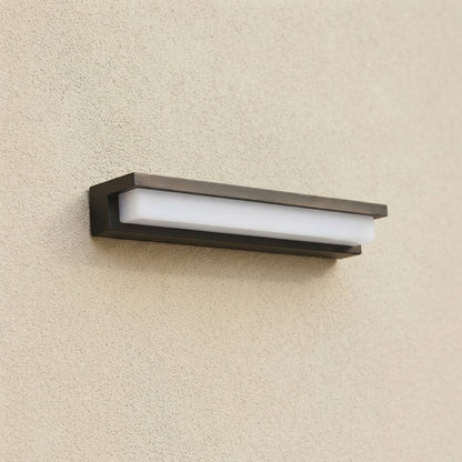 Porch Modern Strip Wall Light - Black Industrial Bar with White or Recessed Lampshade, Solar or Hardwired, for Entryway, Garden and Patio