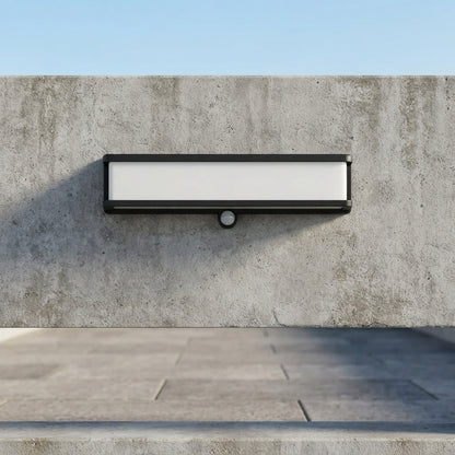 Porch Solar Motion Wall Light - White Die-Cast Aluminum Motion Sensing Sconce in Long Strip, Rectangular or Square Shapes for Patios