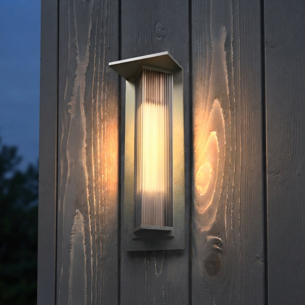 Sconce Vintage Lantern Wall Light - Black Aluminum and Glass Porch Lantern in 11.8 or 20.1 Inch Sizes, Solar or Hardwired, Single to 8-Pack