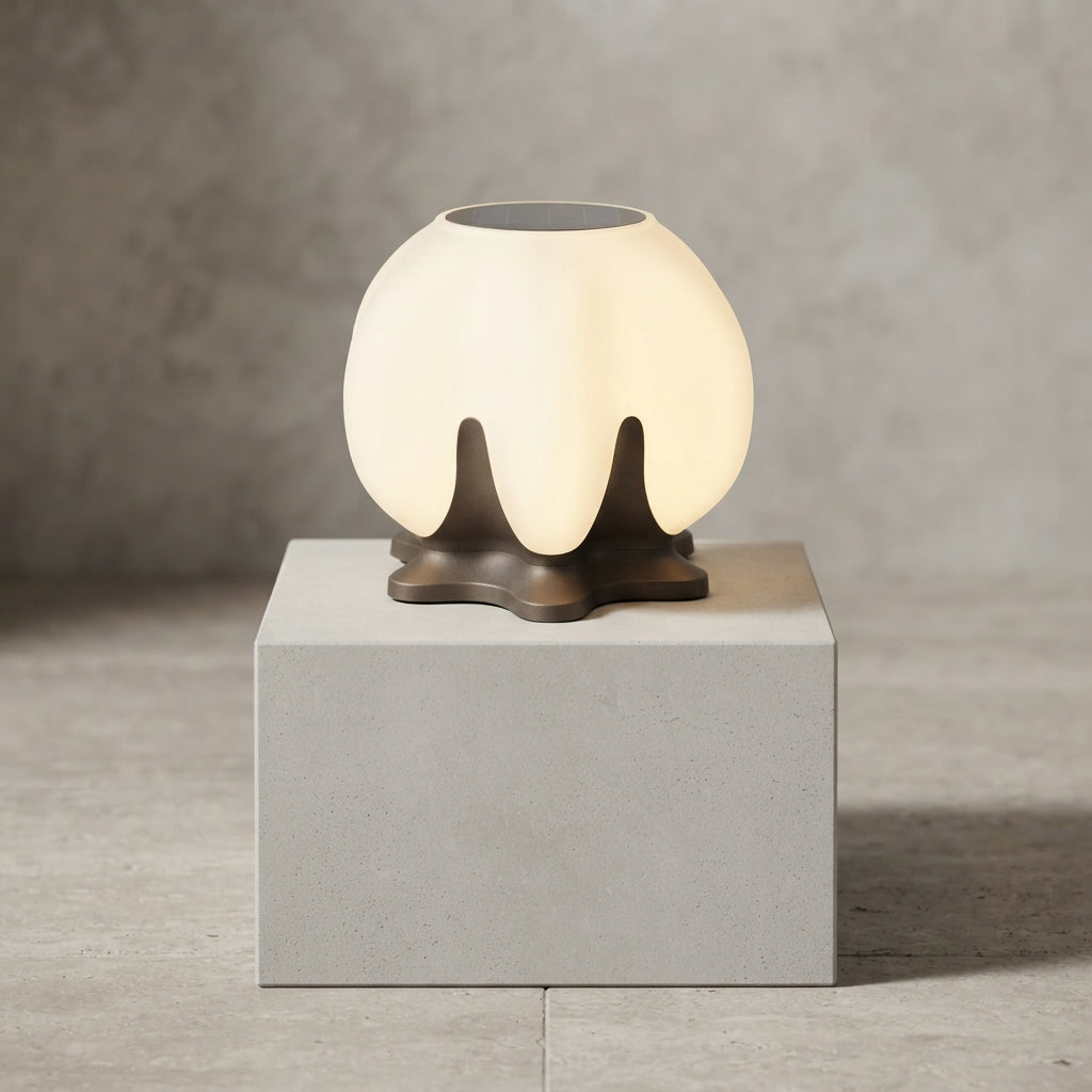 Globe Post Light - Acrylic Globe on Stainless Steel Base in 11.8 and 15.7 Inch Diameters with Solar, Hardwired or Combined Power Options