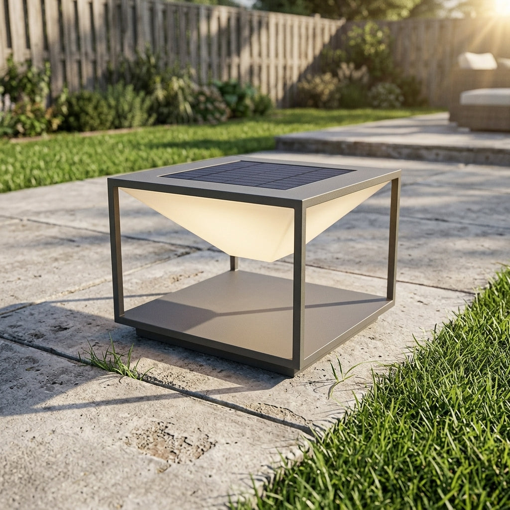 Modern Square Mountain Post Light - Black Stainless Steel and PE Lamp from 7.87 to 15.75 Inches Wide for Deck, Fence and Patio Posts