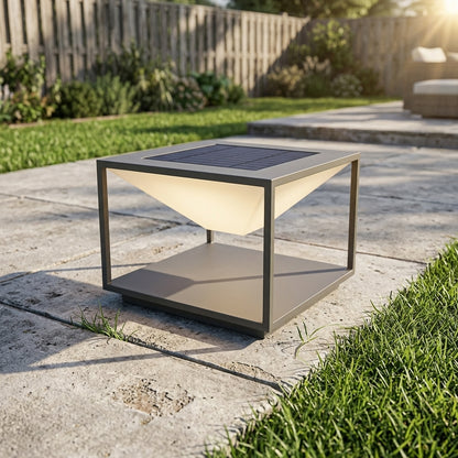 Modern Square Mountain Post Light - Black Stainless Steel and PE Lamp from 7.87 to 15.75 Inches Wide for Deck, Fence and Patio Posts