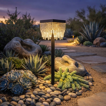 Square Landscape Light - Black Acrylic and Stainless Steel Ground Light for Courtyard and Patio Beds, Sold Single or in 2 to 8-Pack Sets