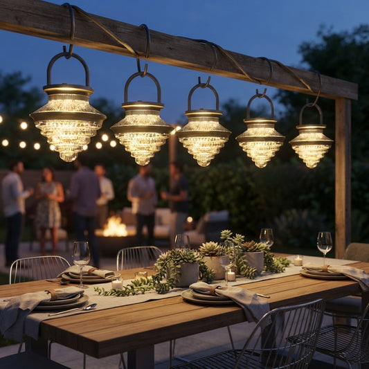 Cordless Hanging Lantern - Aluminum Alloy and Acrylic Solar and USB Light with 3000K, 4000K and 6000K Settings, IP65 Rated for Camping