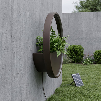 Plant Wall Light - Black Stainless Steel Solar or Hardwired Sconce in Square, Rectangular, Hexagon and Round from 15.75 to 33.46 Inches