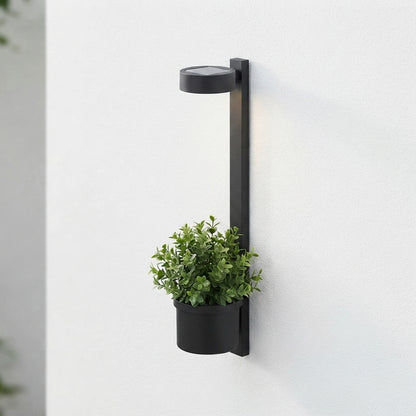 Porch Plant Wall Light - Black Stainless Steel Sconce at 23.6 or 35.4 Inches, Solar or Hardwired, in Single to 8-Pack for Garden and Patio