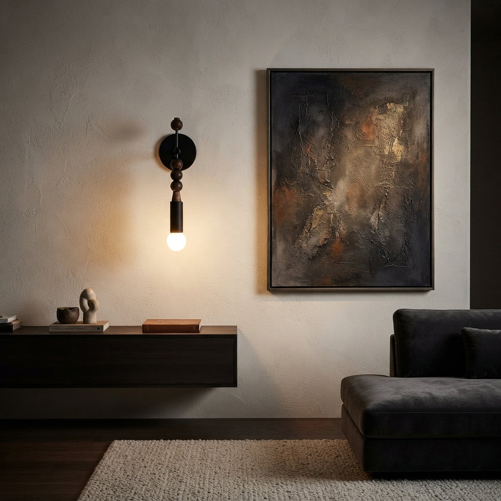 Marble Globe Wall Art Light - French Vintage Sconce in Copper or Black Iron with E27 5W LED and Five Globe Color Pairings, 18.9 Inches