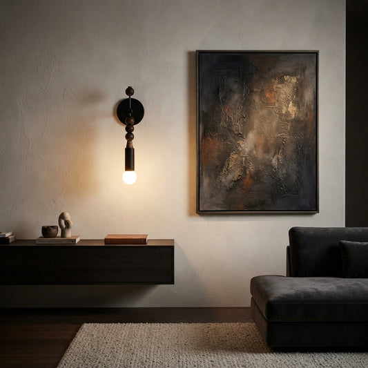Marble Globe Wall Art Light - French Vintage Sconce in Copper or Black Iron with E27 5W LED and Five Globe Color Pairings, 18.9 Inches