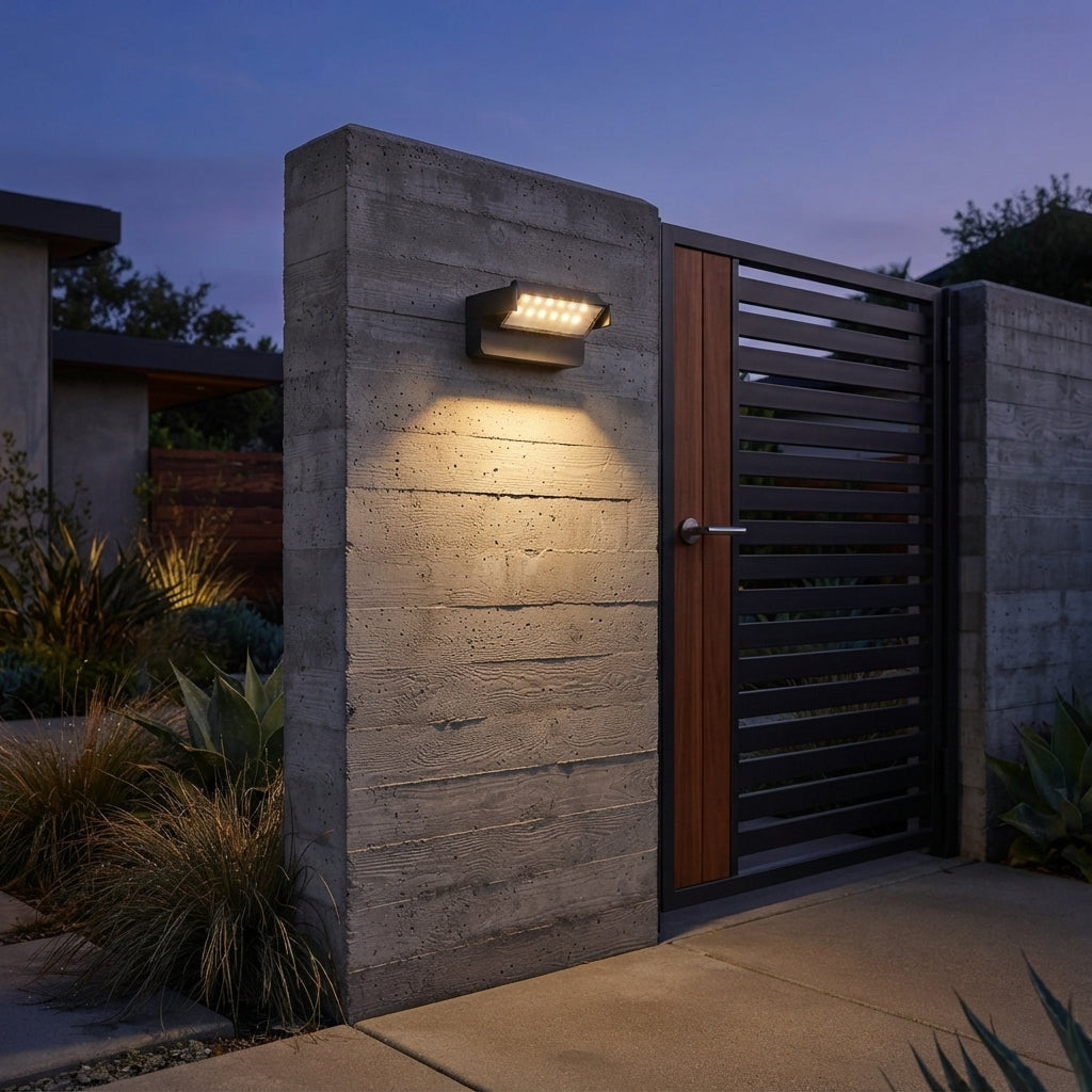 Outdoor Wall Washer Light - 24W Dual-Color Black Aluminum Spotlight with a 360 Degree Rotatable Head and IP65 Rating for Gardens