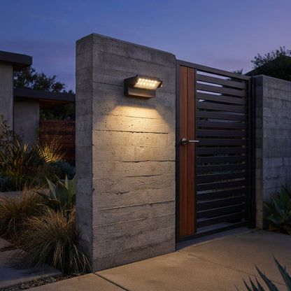 Outdoor Wall Washer Light - 24W Dual-Color Black Aluminum Spotlight with a 360 Degree Rotatable Head and IP65 Rating for Gardens