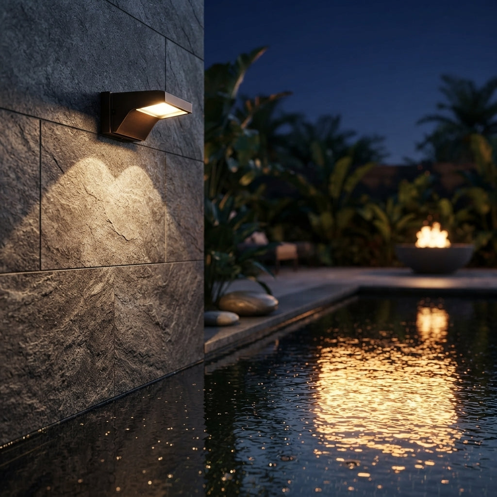 Outdoor Wall Washer Light - 24W Dual-Color Black Aluminum Spotlight with a 360 Degree Rotatable Head and IP65 Rating for Gardens