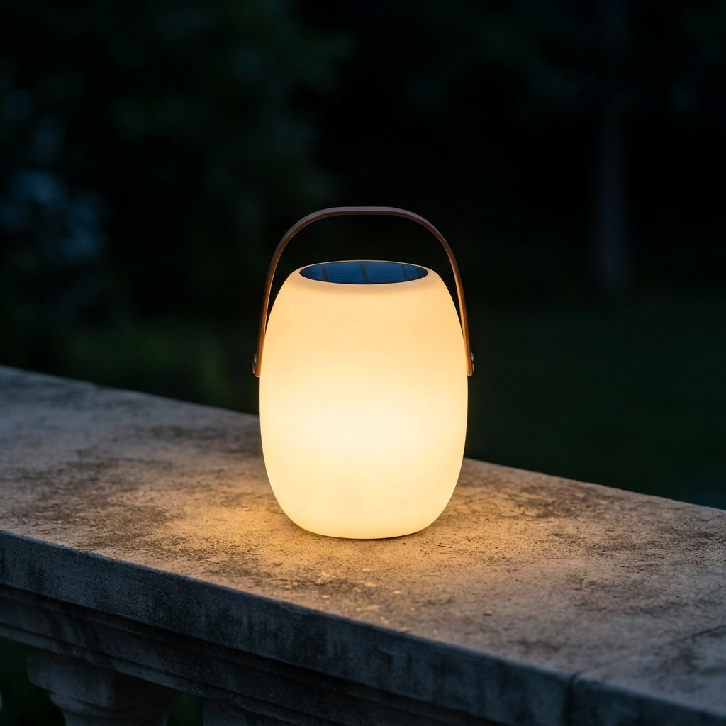 Solar Lantern - Bamboo and Woven PE Hanging Lantern in 7.1 by 10.6 or 8.3 by 12.2 Inch Sizes for Courtyards, Single to 8-Pack Sets