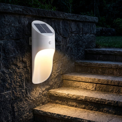 Porch Solar Modern Wall Light - ABS Farmhouse Sconce in Gray, Black or White with Cool or Warm White LED for Courtyard, Patio and Doorways