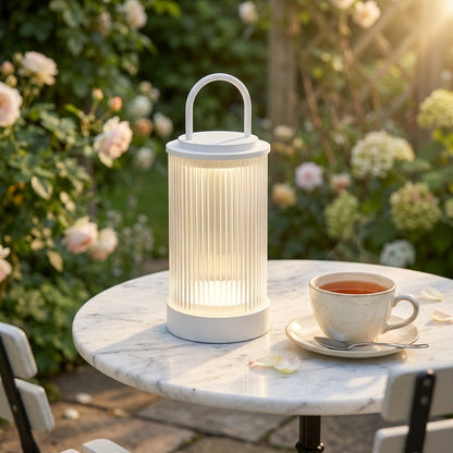 Portable Outdoor Lantern - Stainless Steel 5W Warm LED in Black, Gold or White with Hardwired or Solar Power and 11 or 22 Inch Height