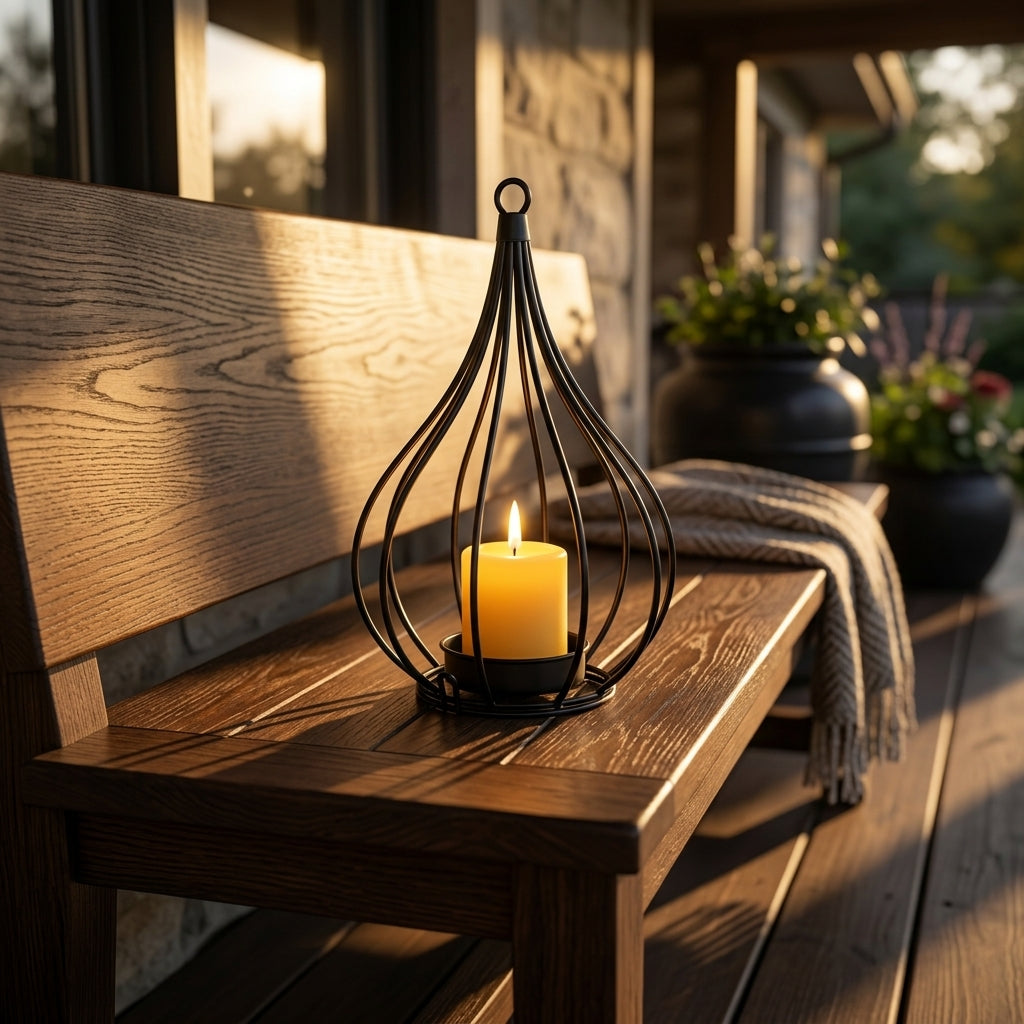 Flickering Solar Candle Lanterns - Glazed Panel Lanterns in 2 or 4 Packs with Cordless Solar Dusk Lighting for Garden Tables and Paths