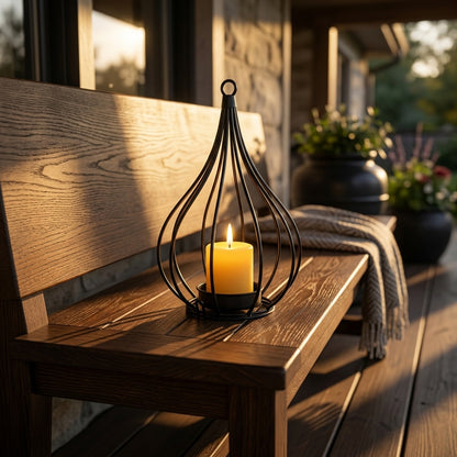 Flickering Solar Candle Lanterns - Glazed Panel Lanterns in 2 or 4 Packs with Cordless Solar Dusk Lighting for Garden Tables and Paths