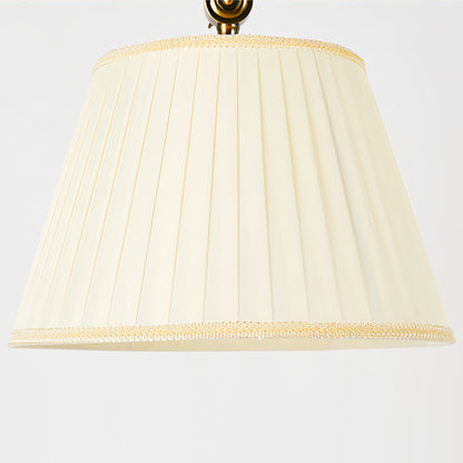 Copper Floor Lamp Adjustable Arch Fabric Shade Light Vintage Style
