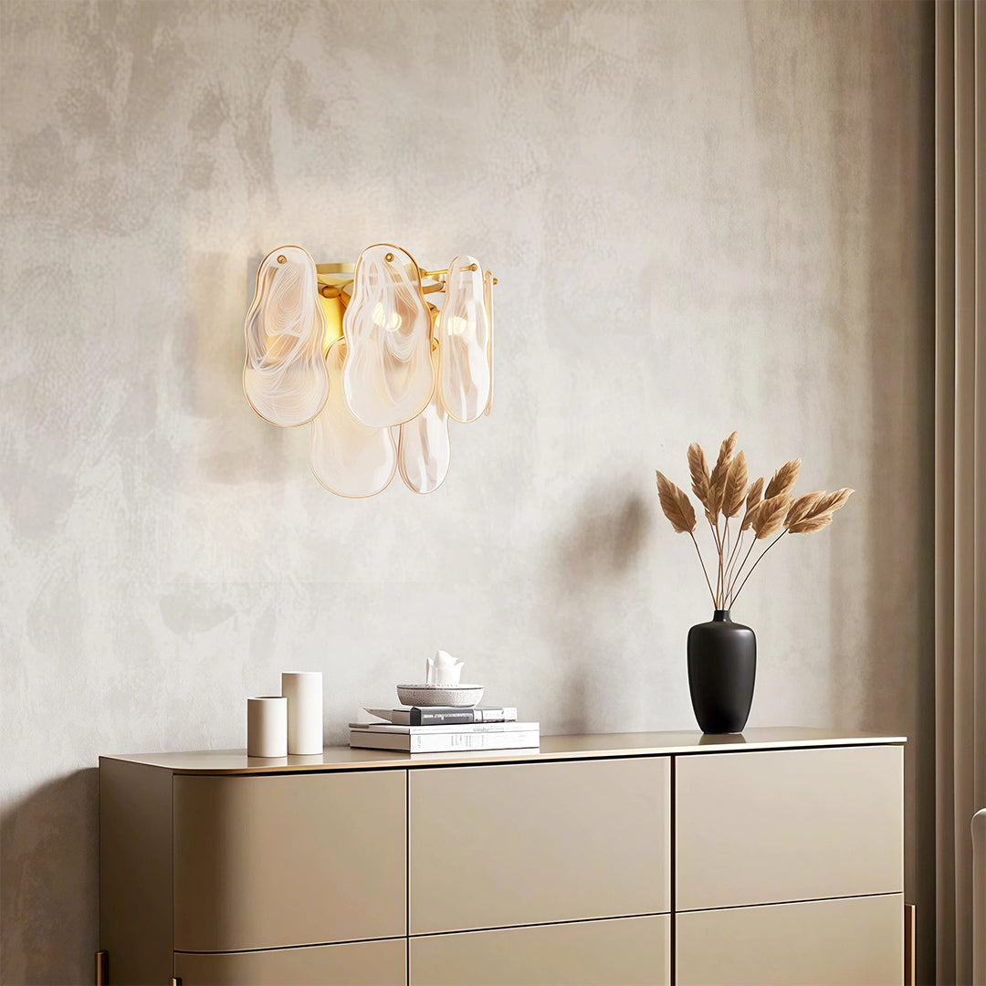 Art Deco French Luxury Glass Wall Sconce
