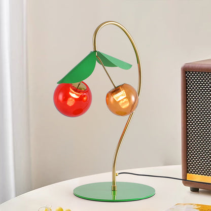 Stained Glass Modern LED Table Lamps Nordic Creative Cherry LED Dual-Head Lamps