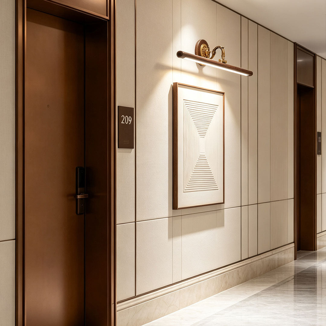 Bathroom Vanity Bar Light Fixtures Full Copper LED Walnut Light