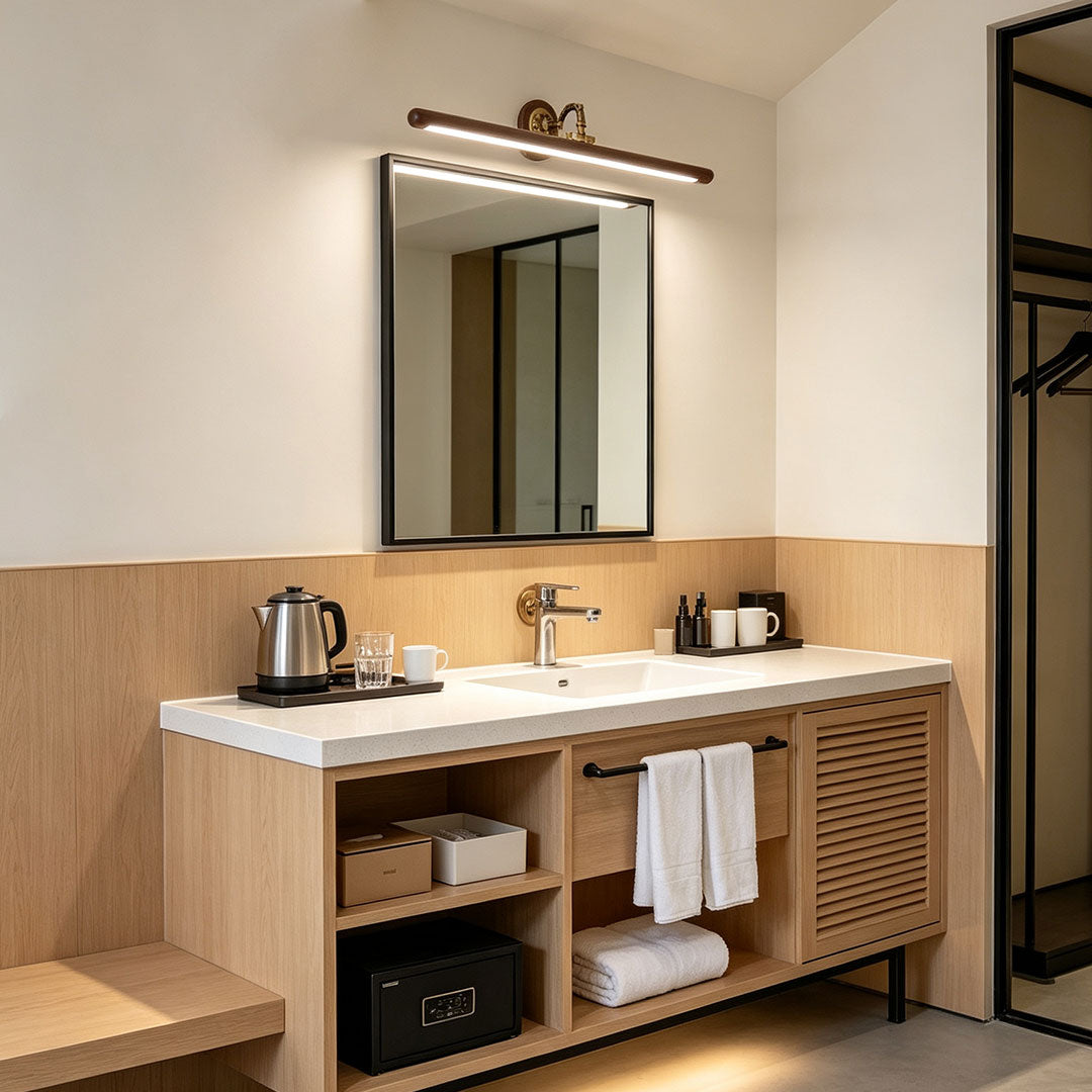 Bathroom Vanity Bar Light Fixtures Full Copper LED Walnut Light