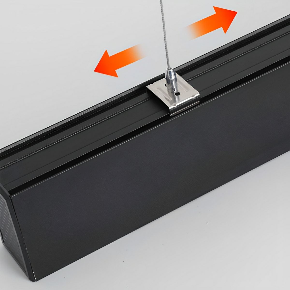 Black Modern Minimalist Linear LED Long Strip Office Ceiling Pendant Lights