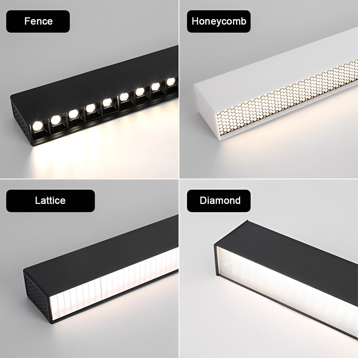 Black Modern Minimalist Linear LED Long Strip Office Ceiling Pendant Lights