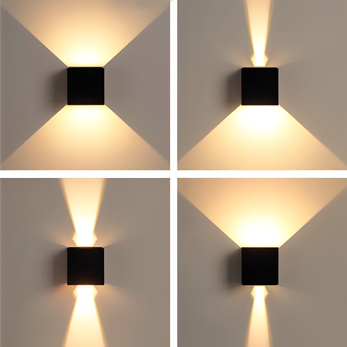 Black Waterproof Square Up Down LED Lighting Exterior Porch Lights