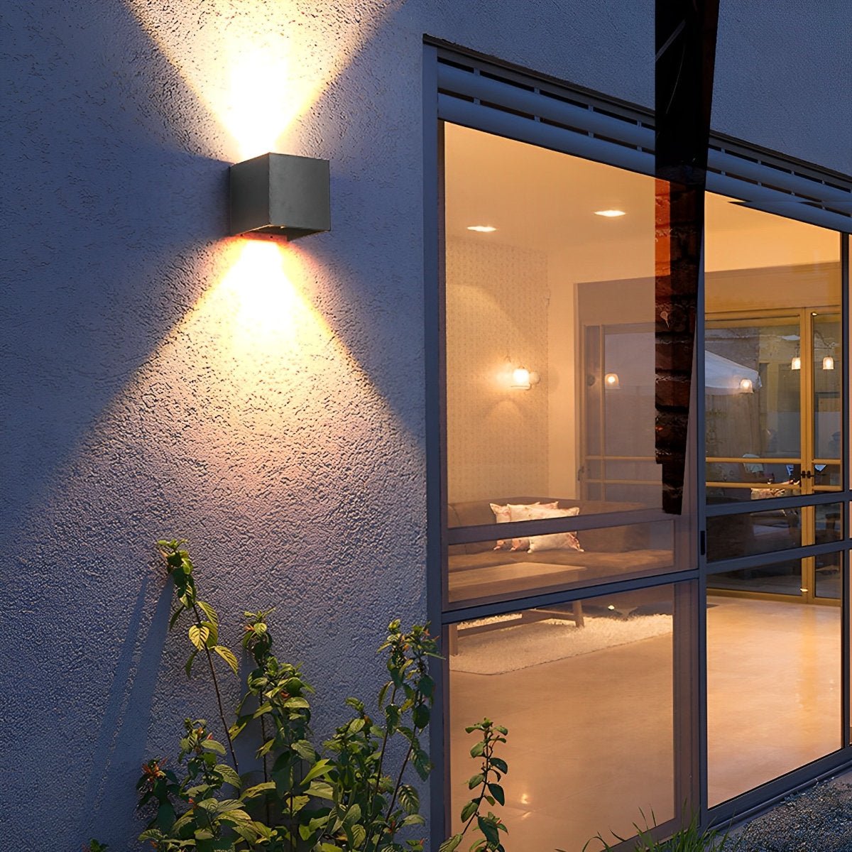 Black Waterproof Square Up Down LED Lighting Exterior Porch Lights