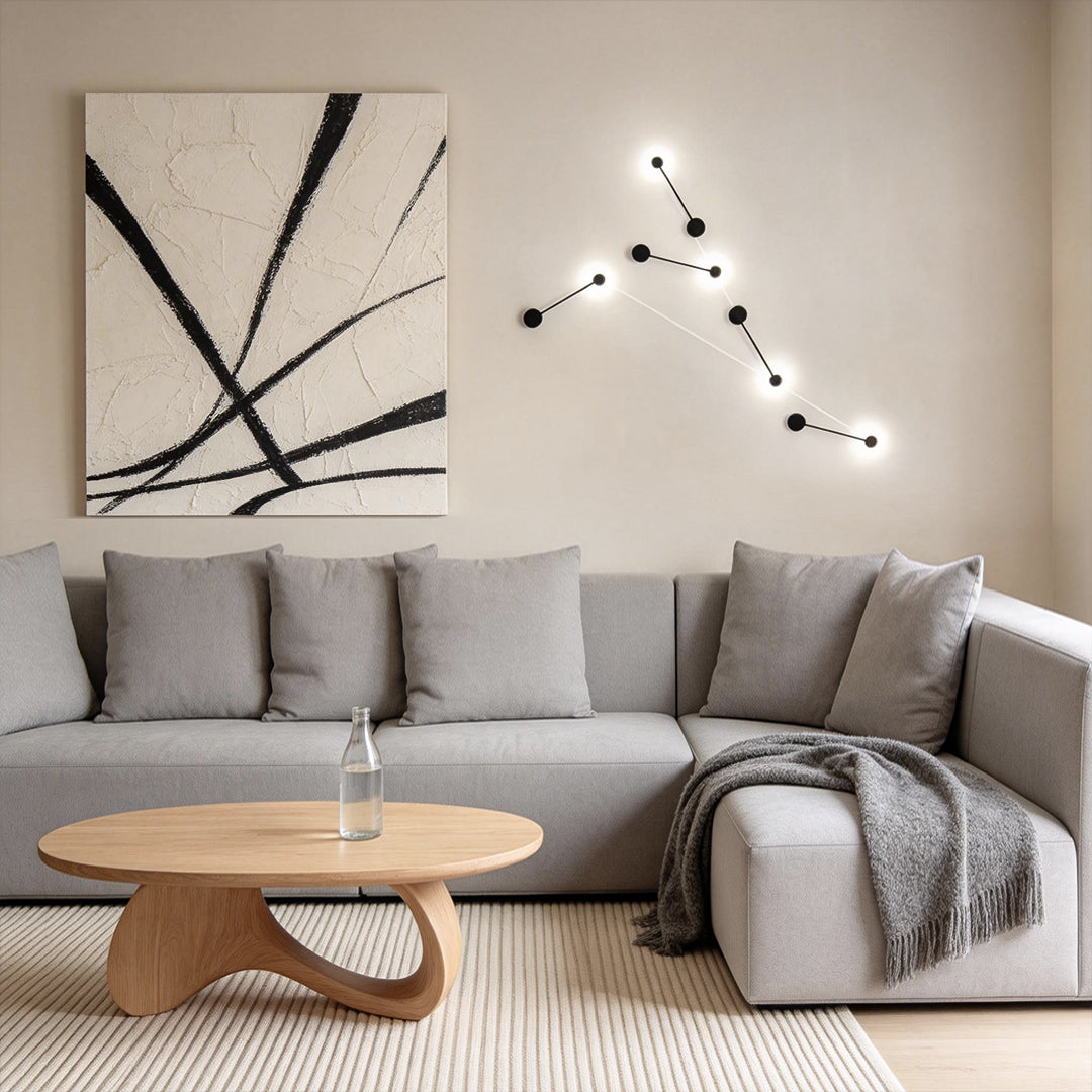 Black Wall Light Modern LED Straight Line Right Angle Light