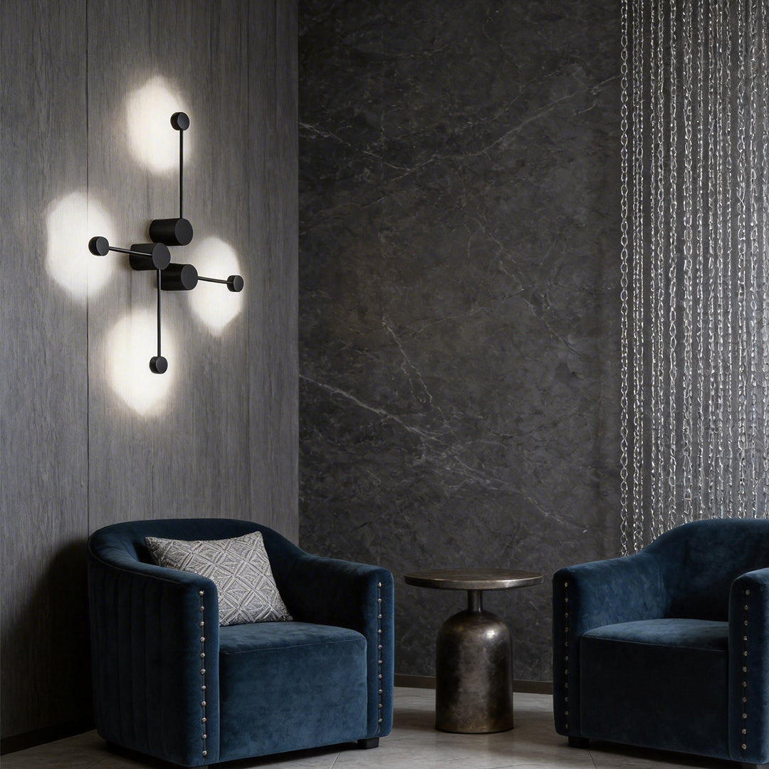 Black Wall Light Modern LED Straight Line Right Angle Light